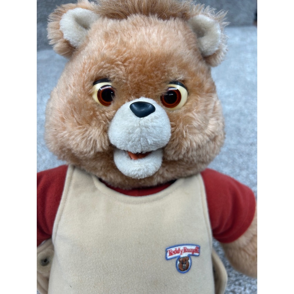 Vintage 1985 Teddy Ruxpin Worlds of Wonder Plush Bear with The Airship Tape